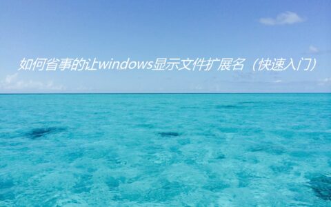 如何省事的让windows显示文件扩展名（快速入门）